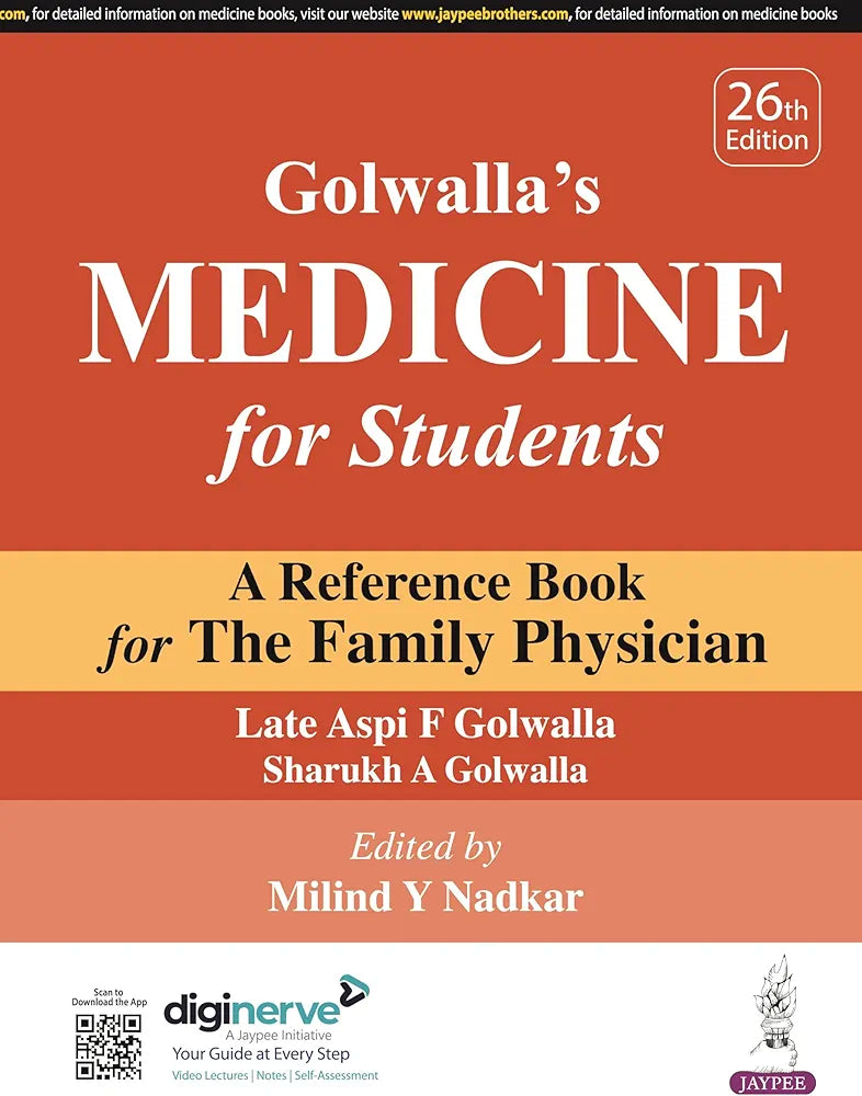 Golwalla's Medicine for Students: A Reference Book for The Family Physician by Milind Y Nadkar 26th edition