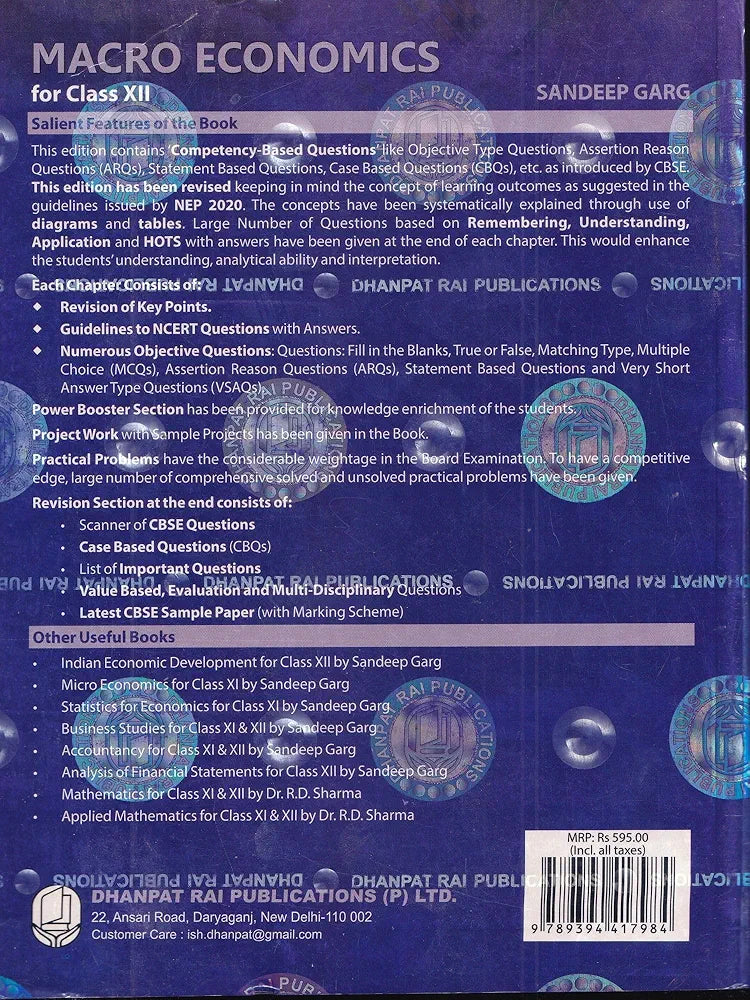 Introductory Macroeconomics Textbook for Class 12, with Case Based Questions, Assertion Reason Questions, Statement Based Questions, Picture Based Questions 2025-26 by Sandeep Garg