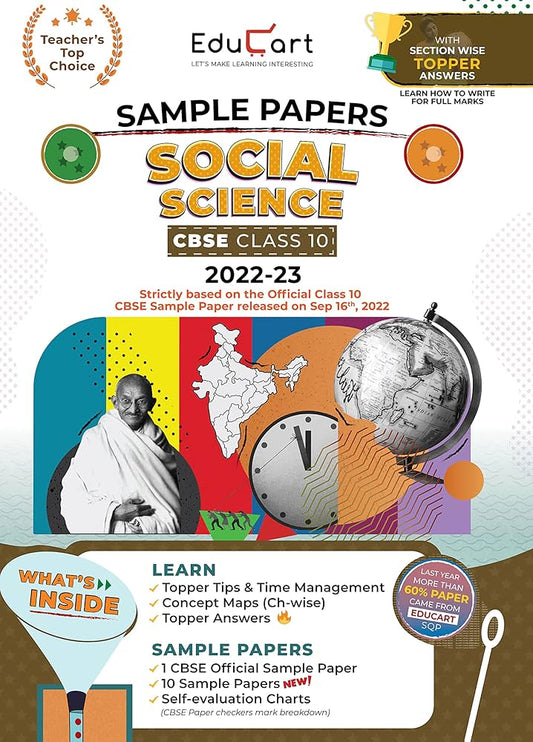 Educart CBSE Class 10 SOCIAL SCIENCE Sample Papers 2023 (With Exclusive Topper Answers and Marks breakdown 2022-23)