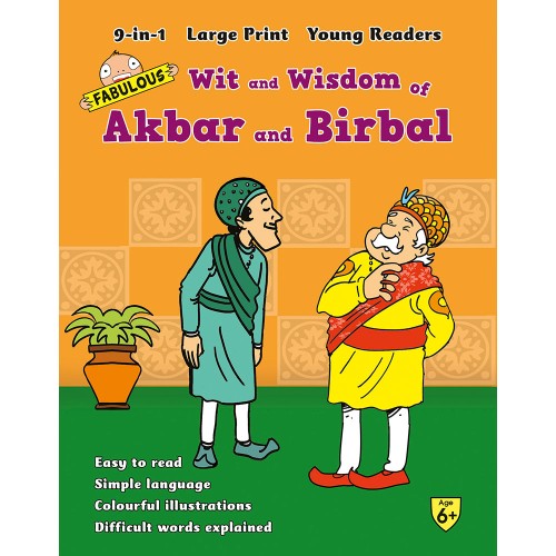 9 in 1 Large Print young Readers Wit and wisdom of akbar and Birbal (Hardcover)