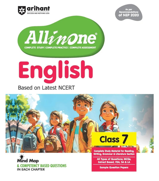 Arihant All in One English for Class 7 2025-26 | As per Recommendations of NEP 2020 I Based on the latest NCERT | Mind Map in Each Chapter and Competency-Based Questions | Complete Study, Complete Practice, Complete Assessment