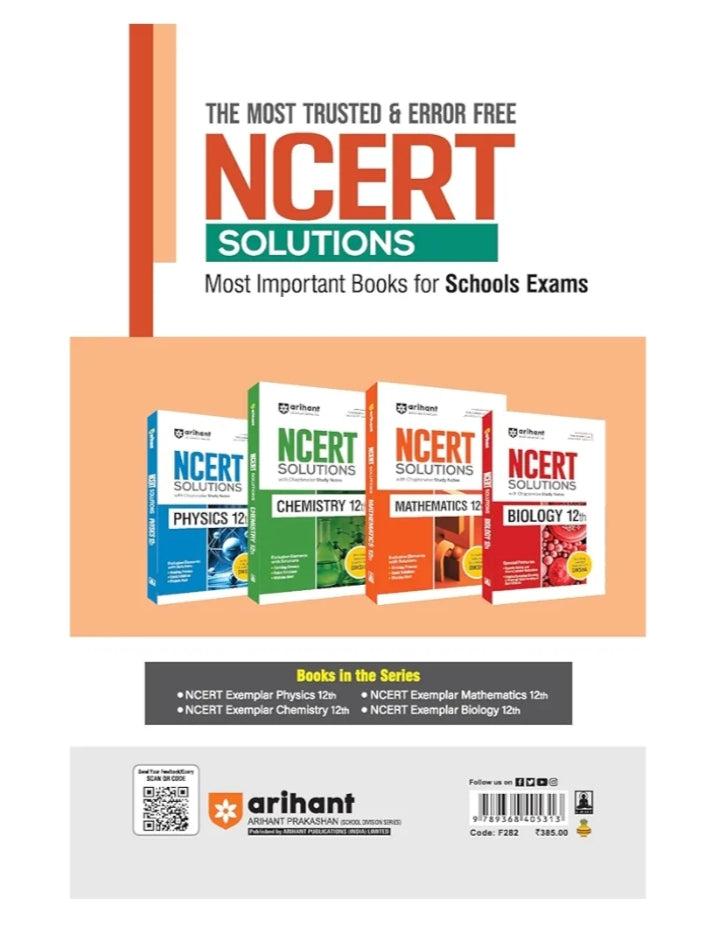Arihant NCERT Exemplar Problems-Solutions for Mathematics 12th | Fully updated as per the latest rationalized NCERT