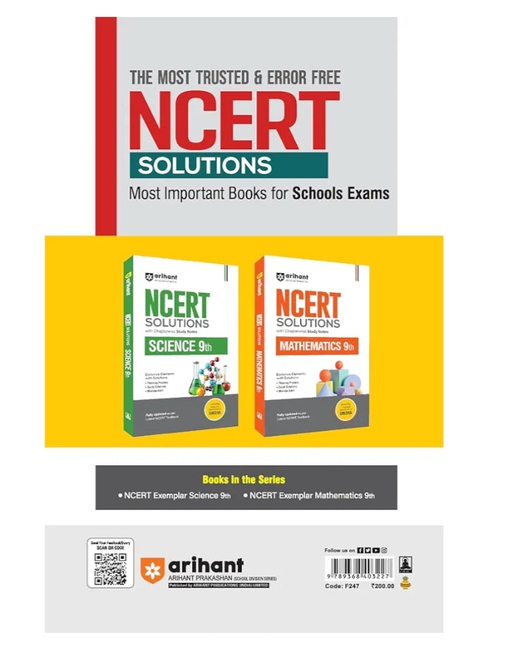 Arihant NCERT Exemplar Problems-Solutions for Science 9th | Fully updated as per the latest rationalized NCERT