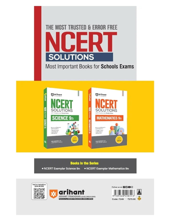 Arihant NCERT Exemplar Problems-Solutions for Mathematics 9th | Fully updated as per the latest rationalized NCERT