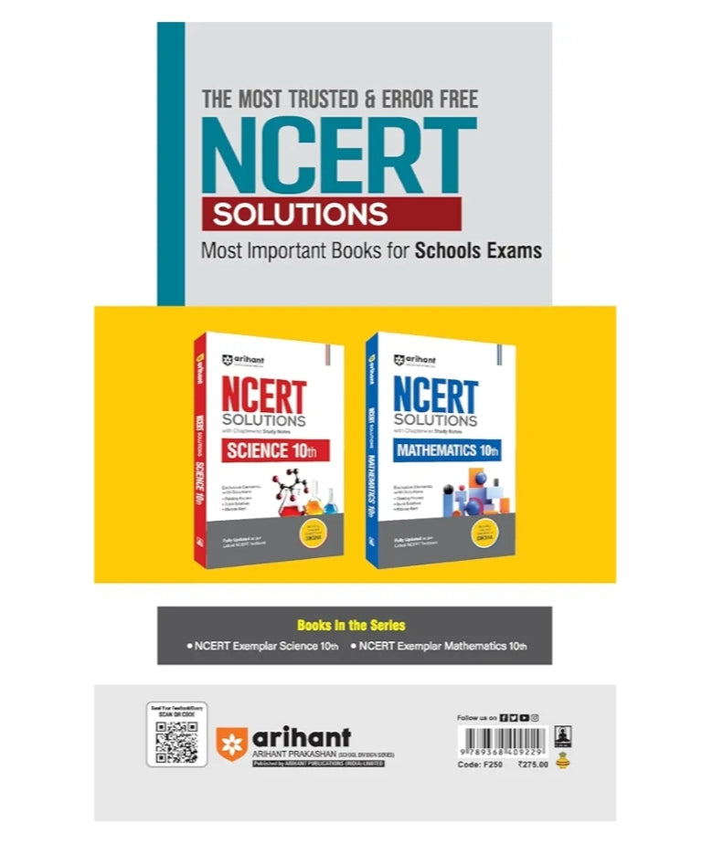 Arihant NCERT Exemplar Problems-Solutions for Mathematics 10th | Fully updated as per the latest rationalized NCERT