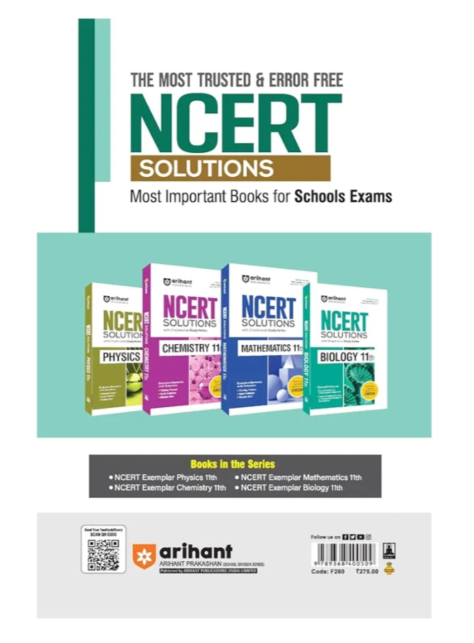 Arihant NCERT Exemplar Problems-Solutions for Mathematics 11th | Fully updated as per the latest rationalized NCERT