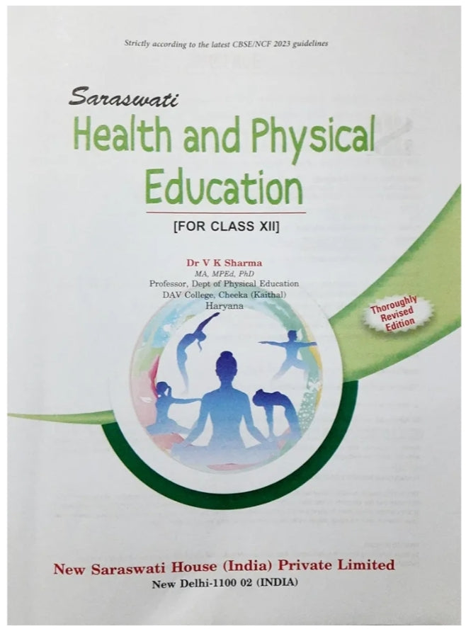 Health and Physical Education for Class XII by V.K.Sharma, CBSE/NCERT Textbook new edition 2025-2026 examination