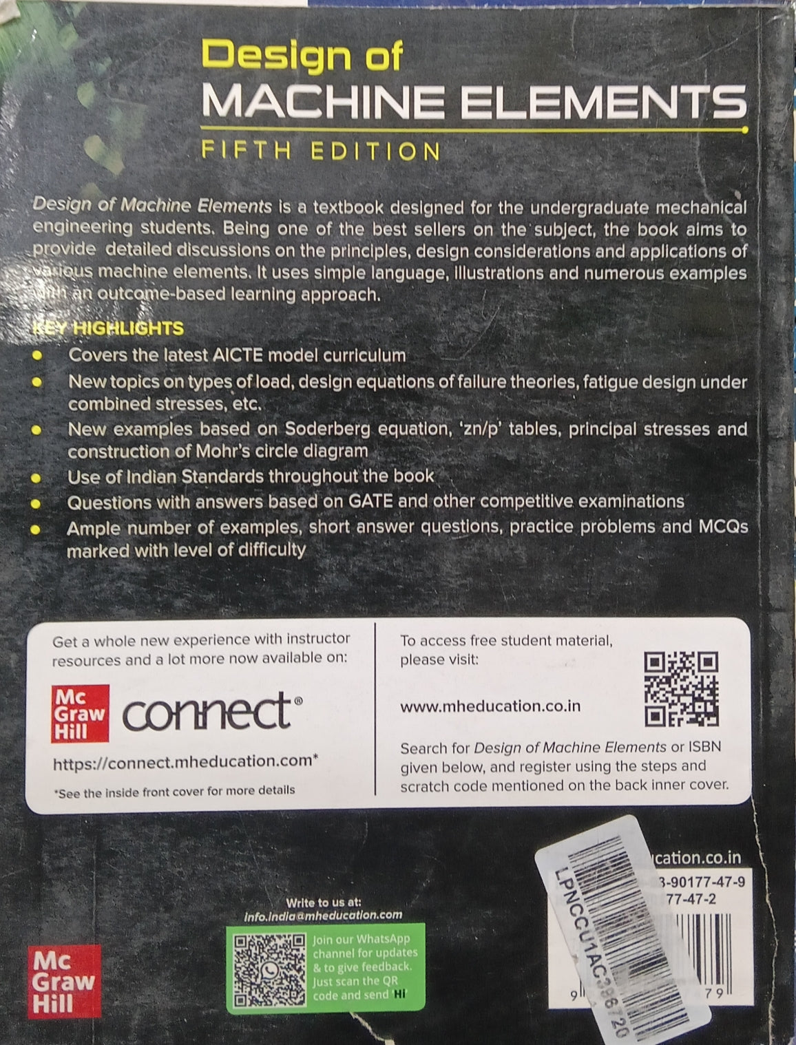 DESIGN OF MACHINE ELEMENTS By V.B.Bhandari 5TH EDITION Paperback