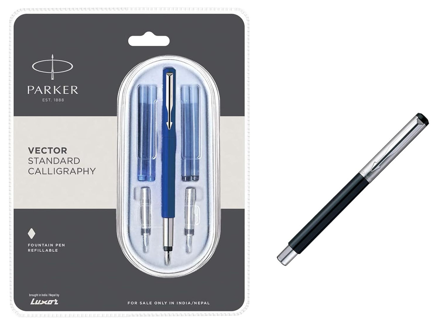 Parker Vector Mettalix Fountain Pen (Black)