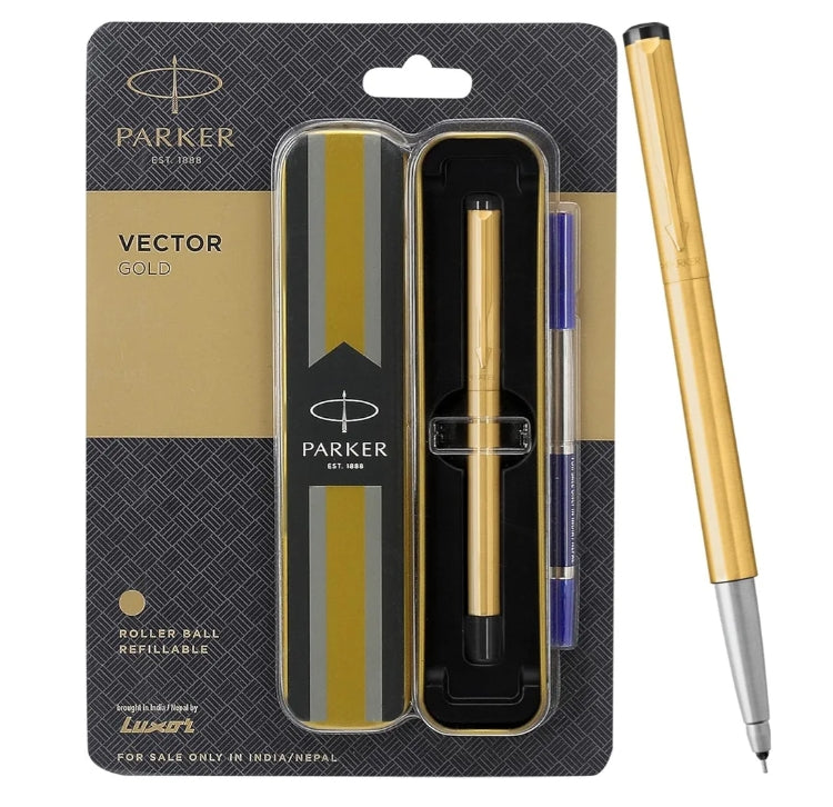 Parker vector gold plated roller ball refillable