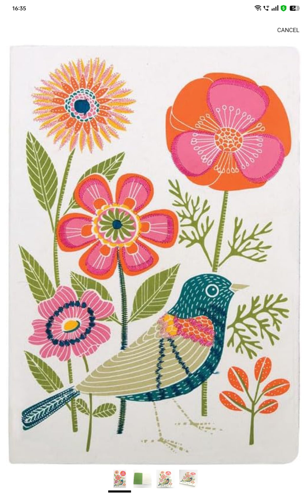 Avian Friends Embroidered Handmade Journal