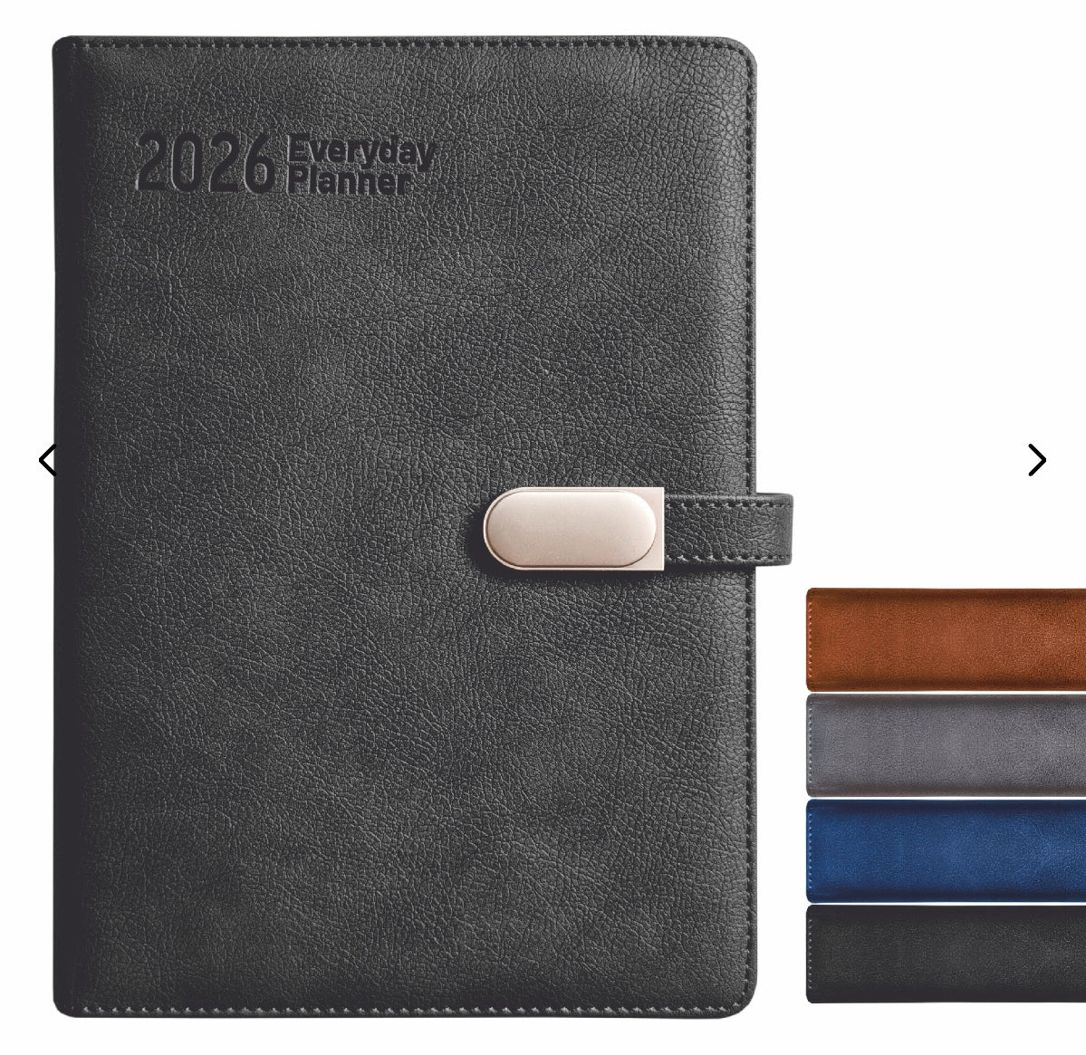 B5 Anupam Crest 2026 Diary, Daily Planner with Dates, 365 Days Full Page Per Day, Monthly Calendar, PU Leather Textured Cover, Metallic Magnetic Closure & Pen Holder – New Year Office Diary