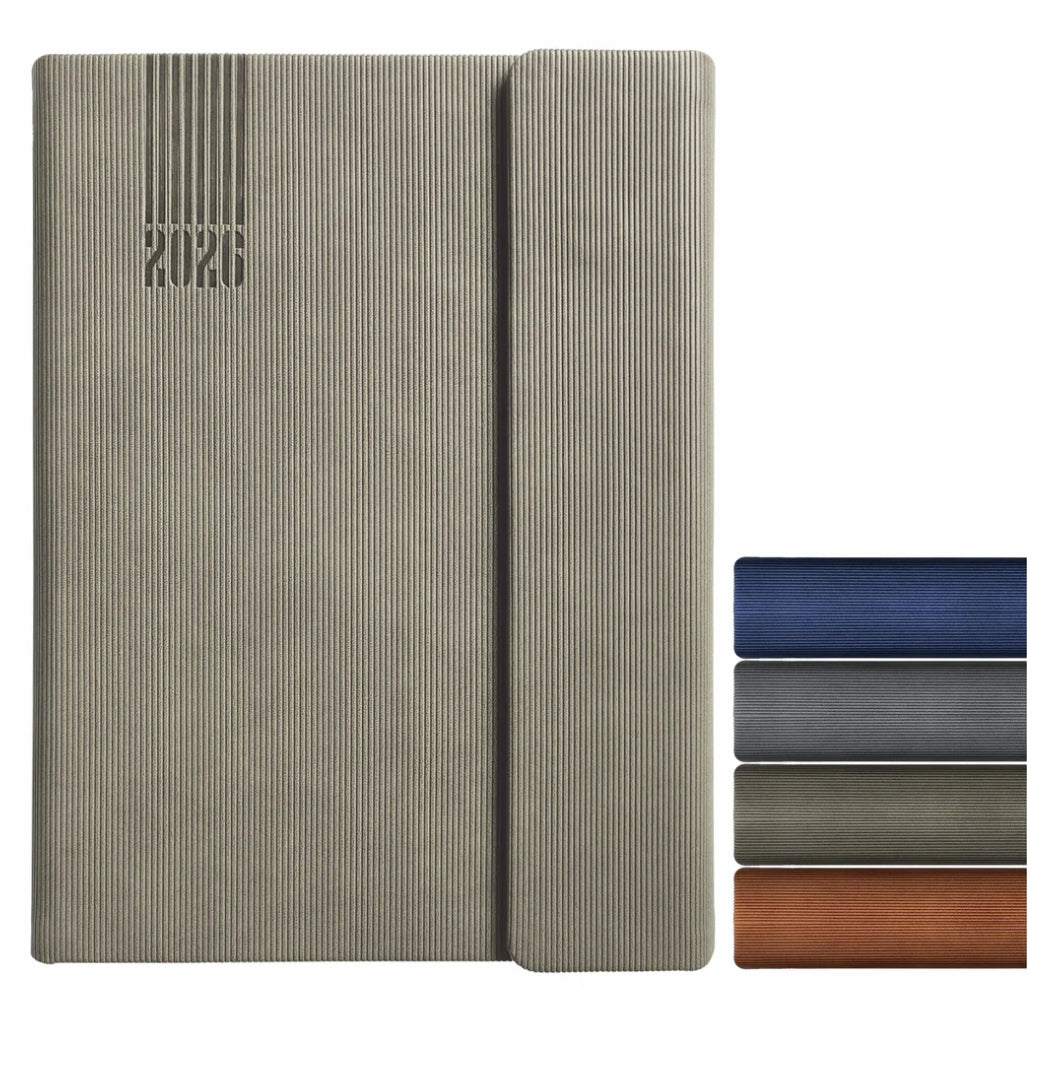 B5 Anupam Bold 2026 Diary with Dates, Daily Planner with Monthly Calendar, 365 Days New Year Diary, PU Cover, Magnetic Flap Closure and Pen Holder Daily Diary for Office