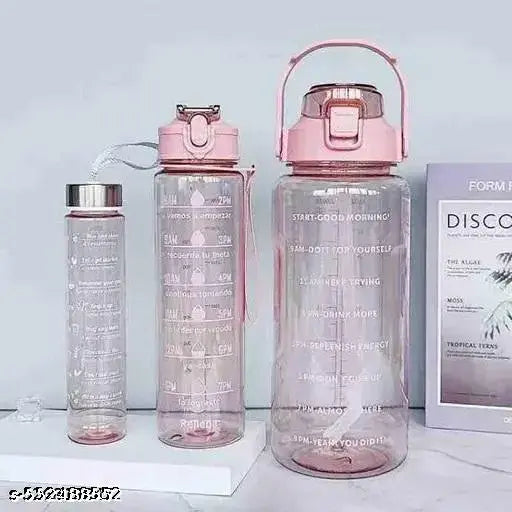 Water bottle 3 combo set pink colour