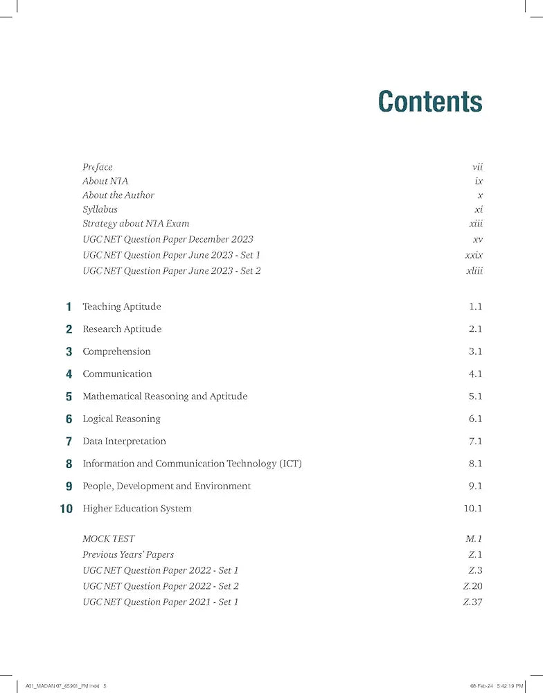 NTA UGC NET '24 Paper 1 By Kvs Madaan|Teaching And Research Aptitude Net/Set/Jrf|Includes 2023 paper (3 Sets) & 23 years chapter wise solved previous year questions|Includes 2600 questions 8th edition 2024