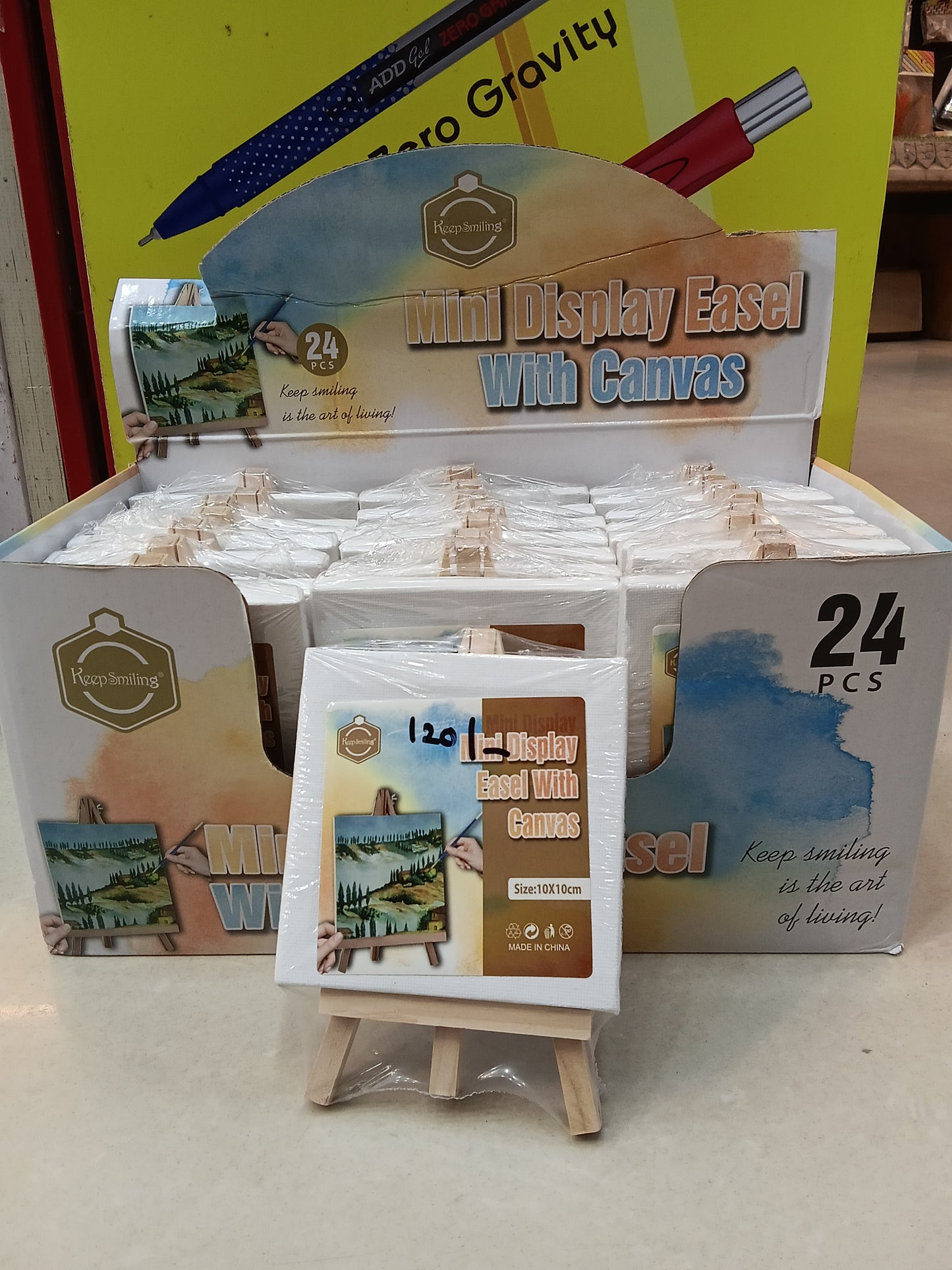 Mini Display Easel wite canvas (Size10X10cm)