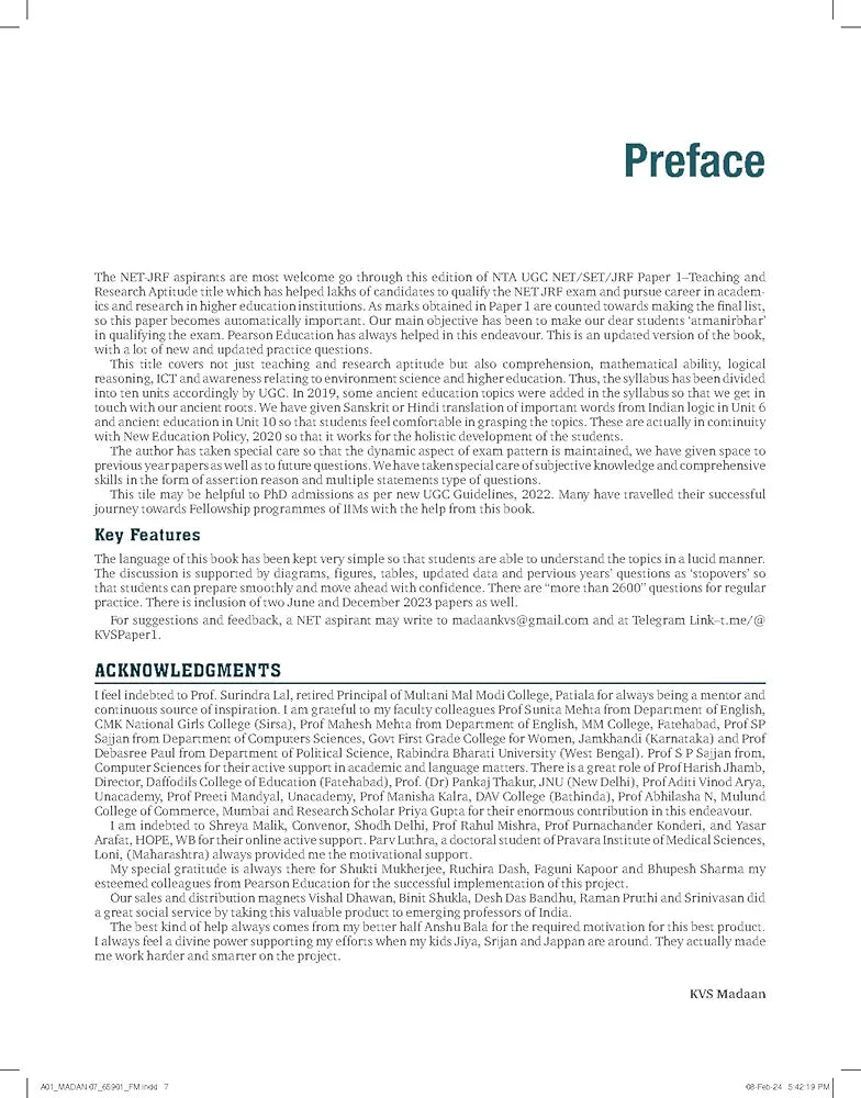 NTA UGC NET '24 Paper 1 By Kvs Madaan|Teaching And Research Aptitude Net/Set/Jrf|Includes 2023 paper (3 Sets) & 23 years chapter wise solved previous year questions|Includes 2600 questions