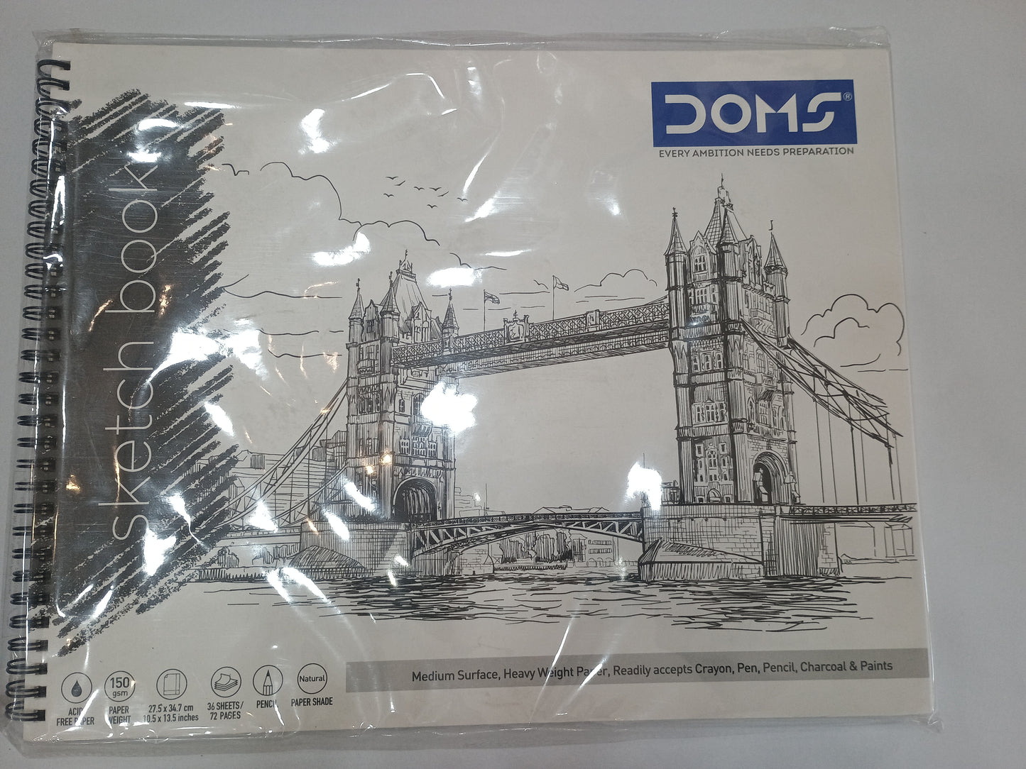 Doms sketch book 150 gsm size27.5×34.7cm