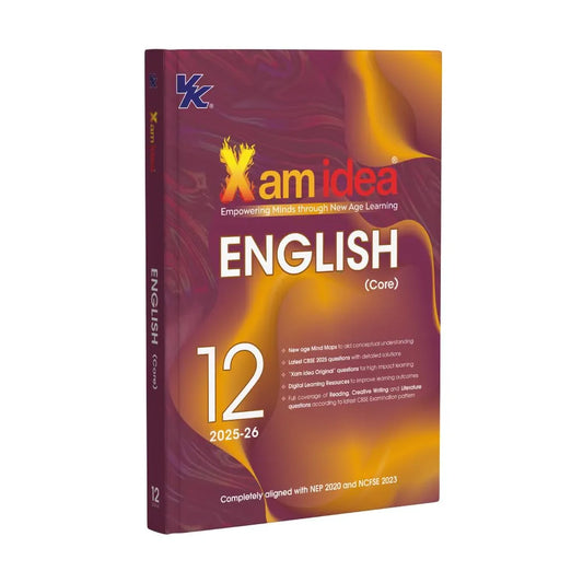 Xam idea Class 12 English (Core) | CBSE 2025–26 Edition | Mind Maps, Solved Papers & Digital Learning Tools