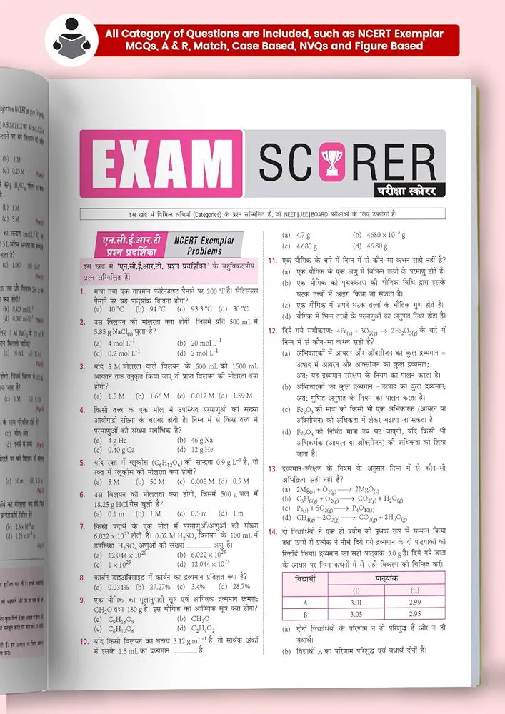 MTG Editorial Board रसायन विज्ञान
MTG Objective NCERT at your FINGERTIPS Chemistry (Hindi Medium) For 2025-2026 Exam - NEET/JEE Trend Indicator, HOTS MCQs & Notes with HD Pages | NEET & JEE Books (Based on NCERT Latest Pattern)