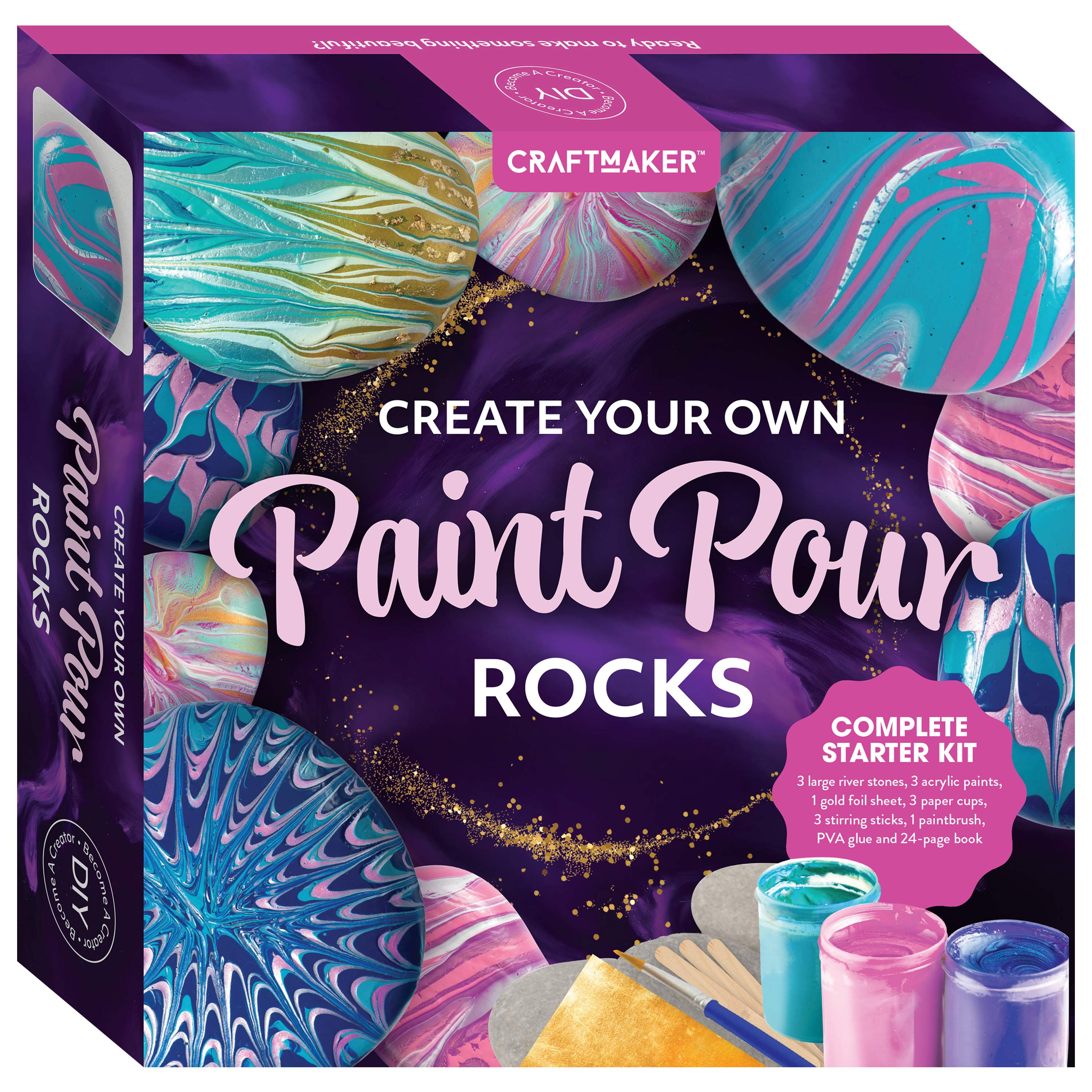 Create your own paint pour Rocks complete starter kit – NEW BOOK WORLD