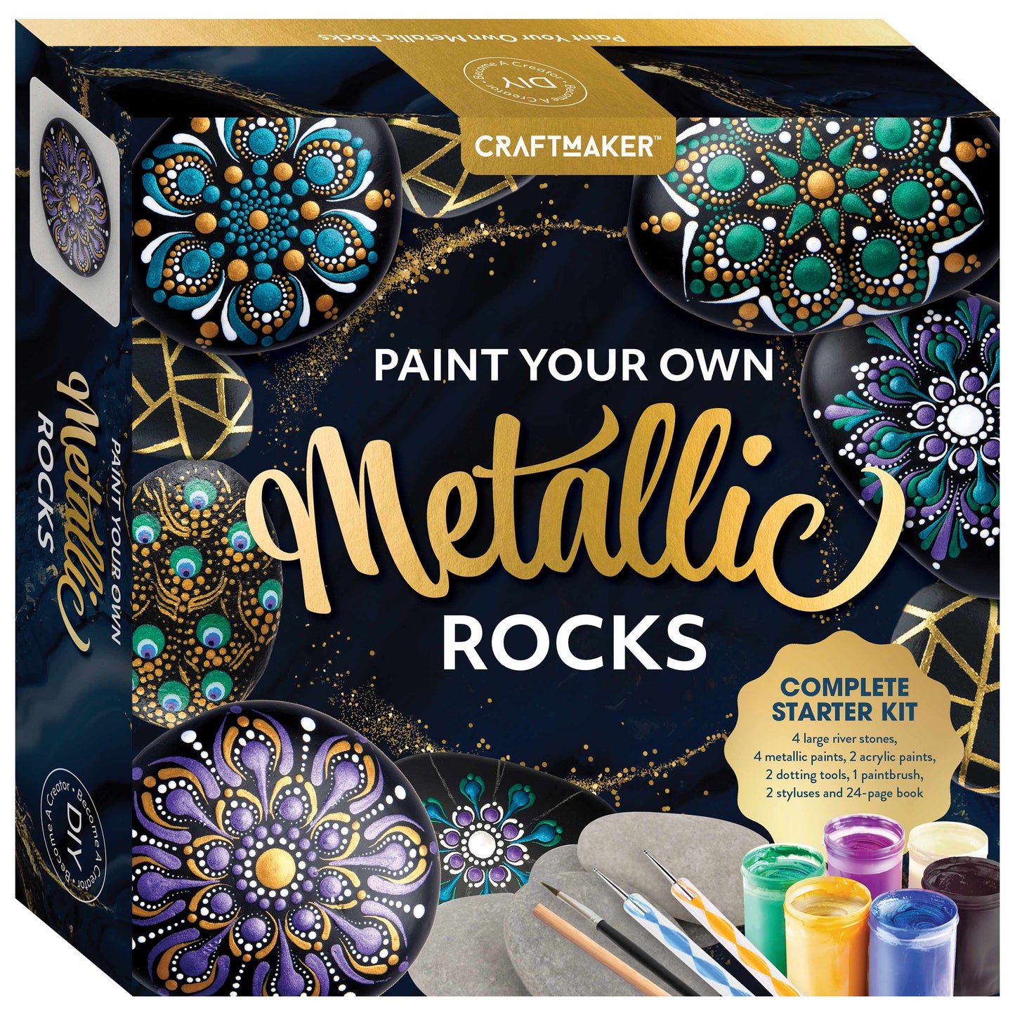 Paint your own Metallic Rocks complate starter kit