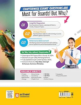 Arihant CBSE Chapterwise Question Bank 2025–2016 for Class 12 Biology | Latest Syllabus | Includes Solved Papers, Sample Papers, and CBSE Marking Scheme