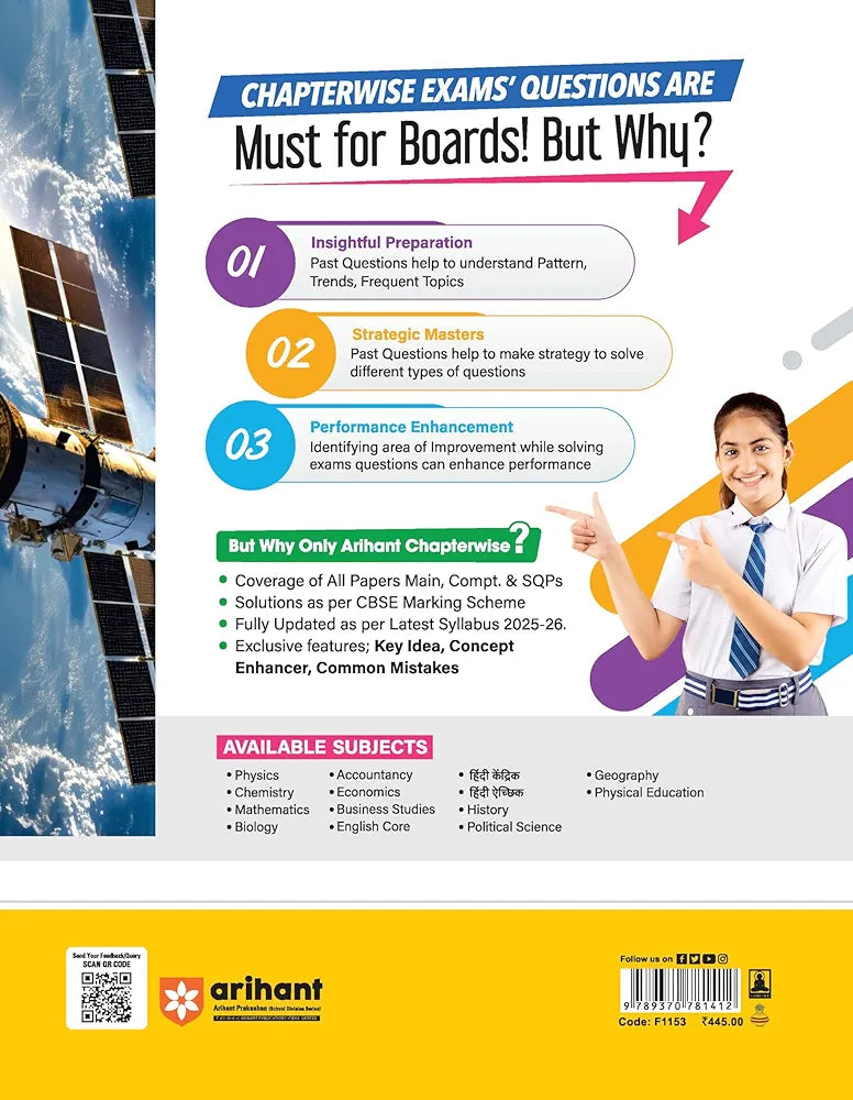 Arihant CBSE Chapterwise Question Bank 2025–2016 for Class 12 Physics | Latest Syllabus | Includes Solved Papers, Sample Papers, and CBSE Marking Scheme