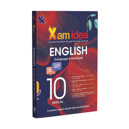 Xam idea Class 10 English (Language & Literature) | Mind Maps & Digital Learning | NEP 2020 & NCFSE 2023 Aligned | Full Coverage of Reading, Writting, Grammer & Literature Qs