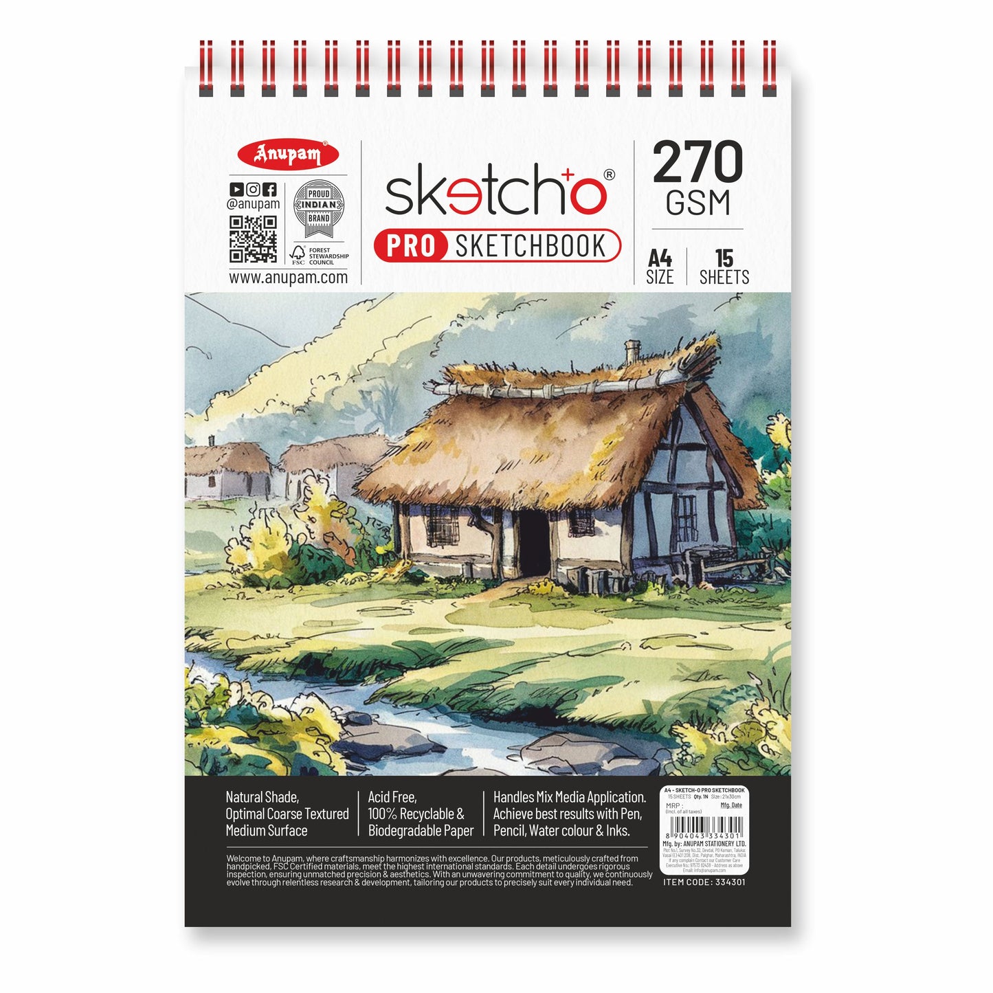 Anupam sketcho sketch book A4 size