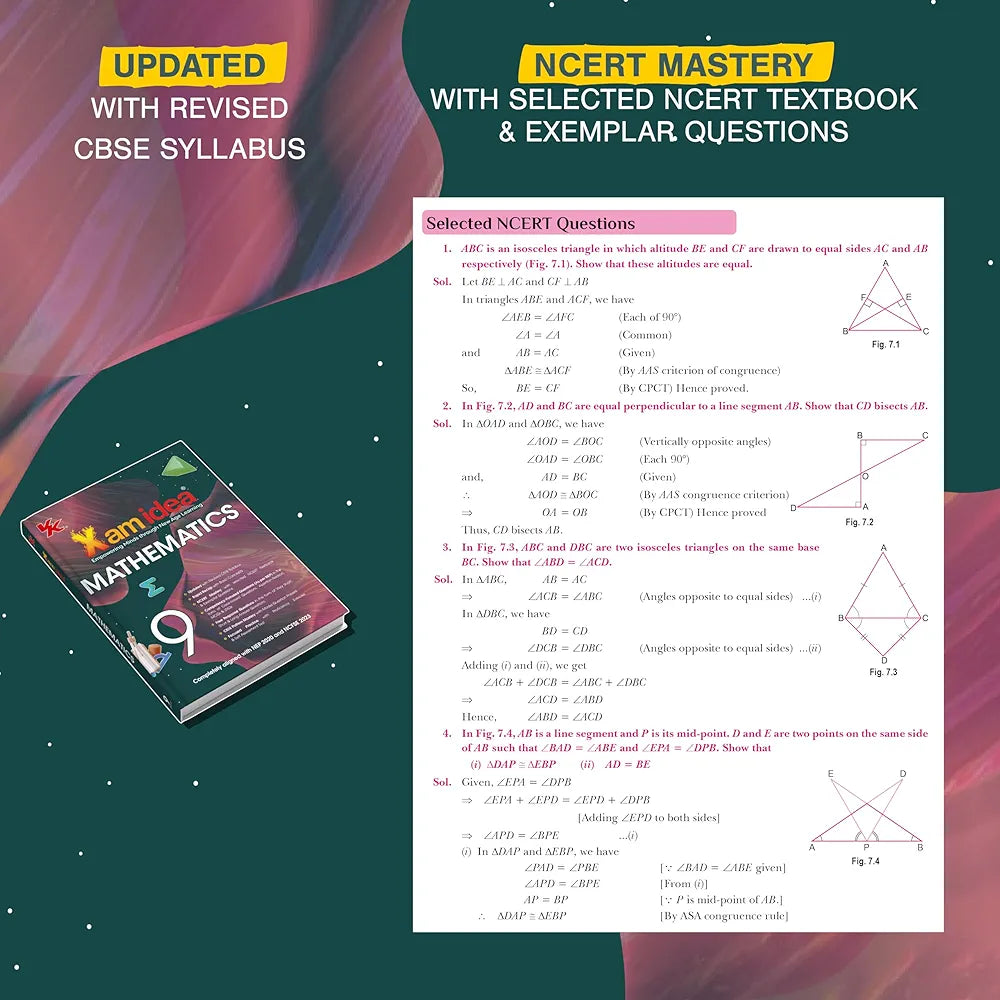 Xam idea Class 9 Mathematics (2025-26) | Latest CBSE Syllabus| NEP 2020 & NCFSE 2023 Aligned | With Competency-Focused & Free Response Qs | Self-Assessment Tests