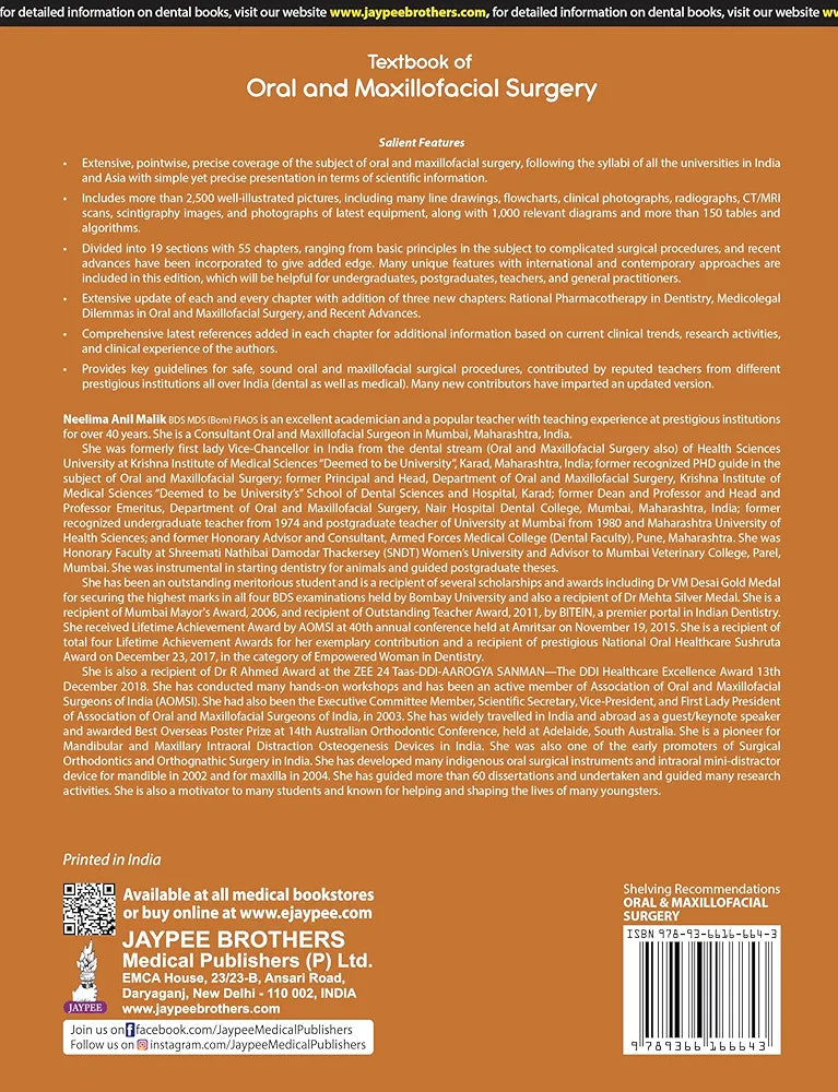 TEXTBOOK OF ORAL AND MAXILLOFACIAL SURGERY by Neelima Anil Malik 6th edition 2025