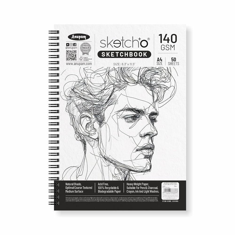Anupam Sketcho Books 140GSM A4PSIZE 50SHEETS