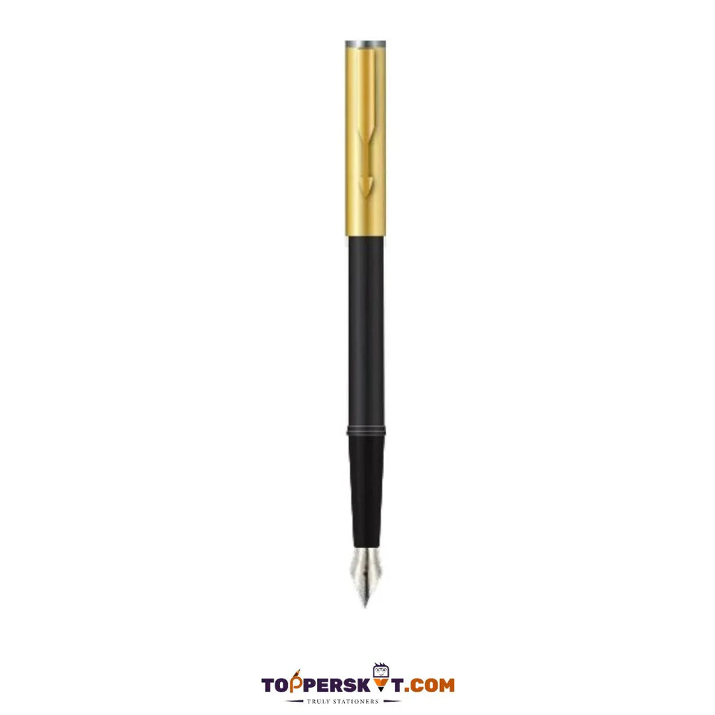 Parker  Parker Beta Premium Gold Fountain Pen with Blue Ink Bottle ( Pack of 1)