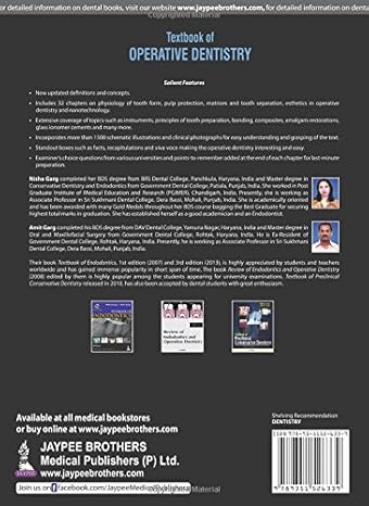 Textbook Of Operative Dentistry Paperback – by Garg Nisha (Author) 3rd Edition