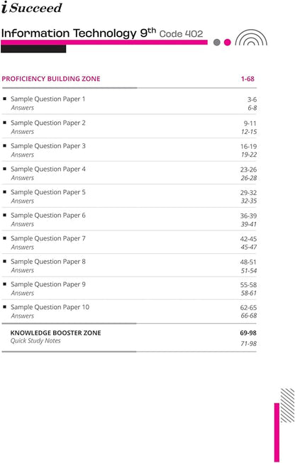 Arihant i Succeed 10 Sample Question Papers for Information Technology Class 9th | As per latest CBSE Sample Paper issued on 5 Sept. 2024|50% CBQs in each paper | Detailed Answers | Fully Solved Latest CBSE Sample Paper For Exam 2025