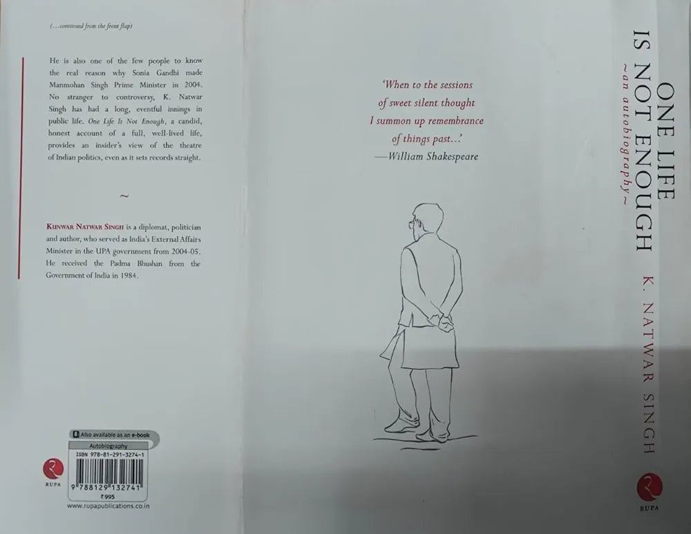K. Natwar Singh One Life is not Enough: An Autobiography (GRADE:B)