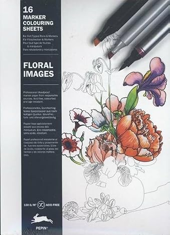 Floral Images: Marker Colouring Sheets (Multilingual Edition)