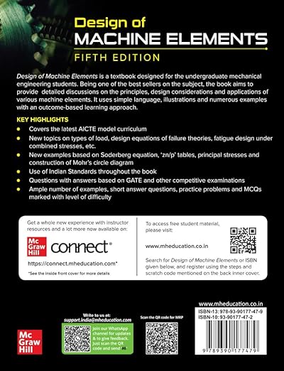 DESIGN OF MACHINE ELEMENTS  By V.B.Bhandari 5TH EDITION Paperback