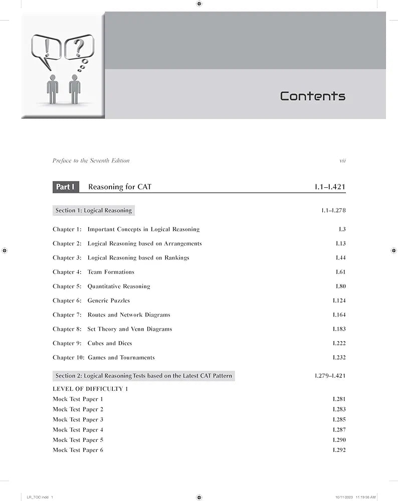 Logical Reasoning for CAT 2025 by Arun Sharma | 7th edition (latest) | LR | CAT/ MBA entrance exam preparation book with Solved Previous Years' Papers (PYQs)| 30 Mock Test Papers with new questions by Arun Sharma
