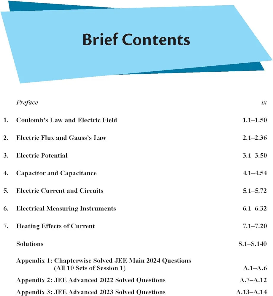 JEE Advanced Electrostatics and Current Electricity with Free Online Assessments and Digital Content (Concept videos and Solution videos) 2024