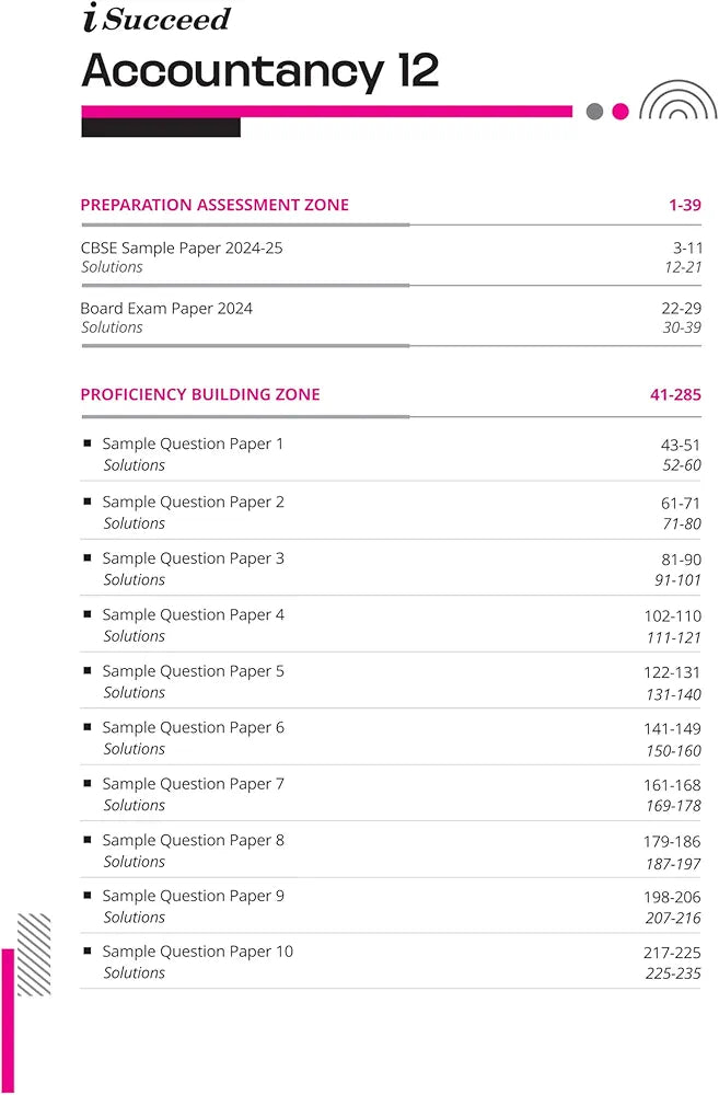 Arihant i Succeed 15 Sample Question Papers for Accountancy Class 12th | As per latest CBSE Sample Paper issued on 5 Sept. 2024 | 50% CBQs in each paper | Detailed Answers | Fully Solved Latest CBSE Sample Paper For Exam 2025