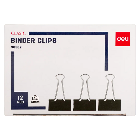 Deli binder clips 12pcs 25mm