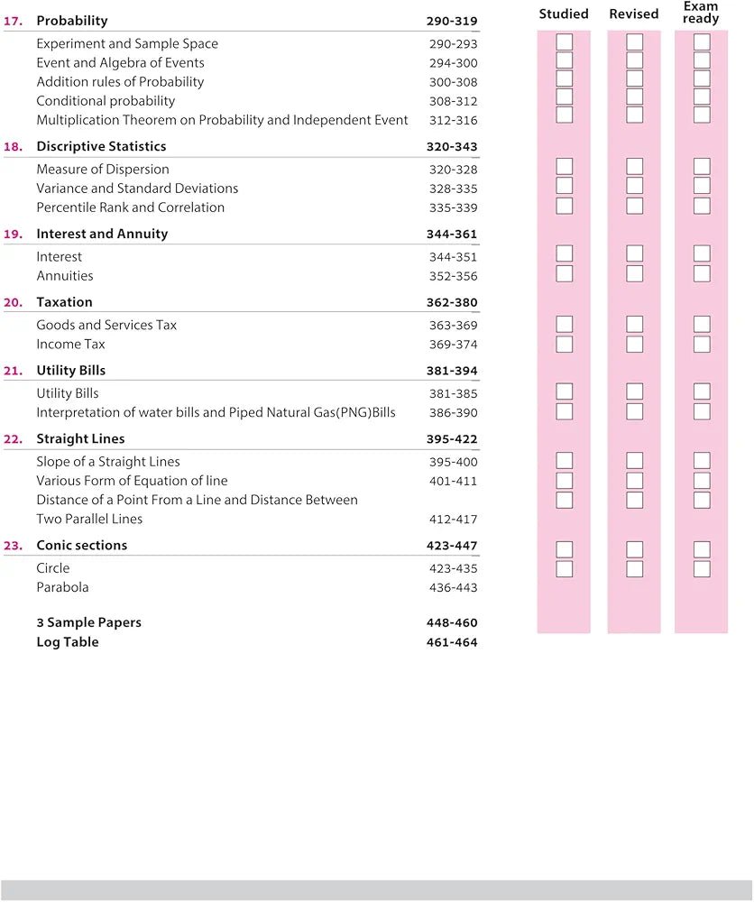 Arihant All in One Applied Mathematics Class 11 for CBSE Exams 2025-26 | Revised Edition as per latest syllabus | Simplified Theory, All Types of Exam Pattern Questions, CBQs, MCQs, A-R, Case Based, Sample Question Papers, Log Table