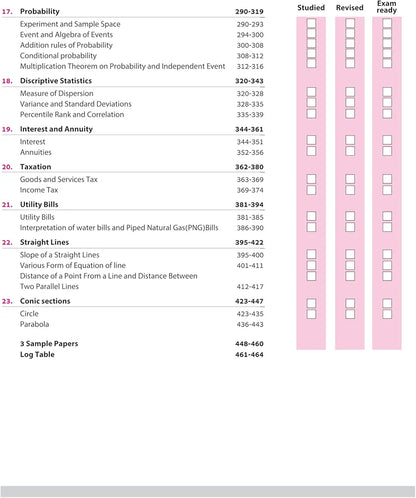 Arihant All in One Applied Mathematics Class 11 for CBSE Exams 2025-26 | Revised Edition as per latest syllabus | Simplified Theory, All Types of Exam Pattern Questions, CBQs, MCQs, A-R, Case Based, Sample Question Papers, Log Table