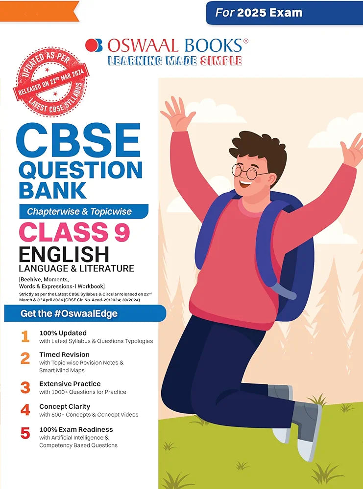 OSWAALBOOKS CBSE QUESTION BANK CLASS 9 ENGLISH LANGUAGE N LITERATURE