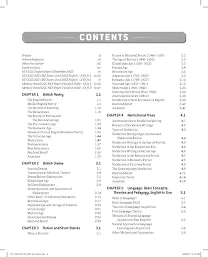 NTA UGC/NET/SET/JRF English Paper 2, Includes 2023 Solved Papers, 4th Edition - 2024
