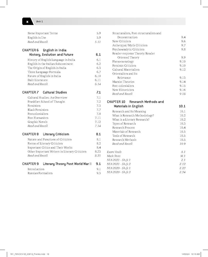 NTA UGC/NET/SET/JRF English Paper 2, Includes 2023 Solved Papers, 4th Edition - 2024