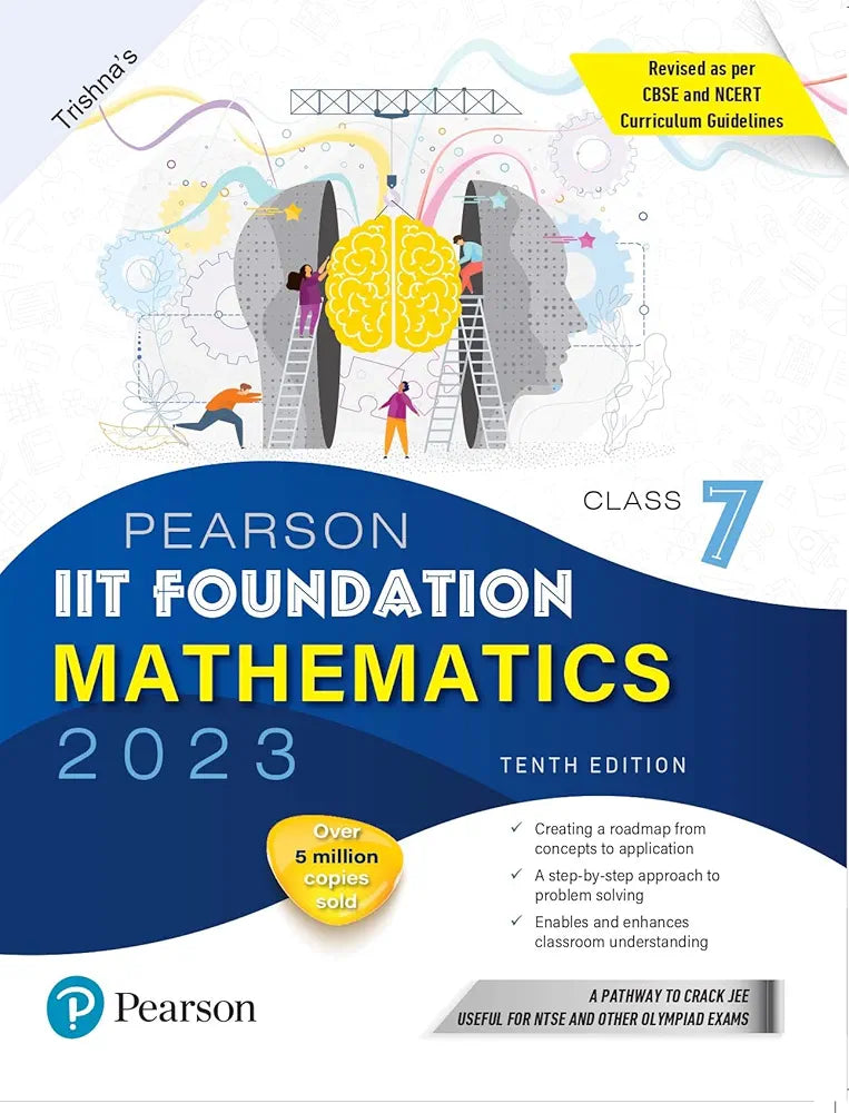 Pearson IIT Foundation Mathematics Class 7, for JEE, NTSE, Olympiad| Revised CBSE and NCERT'23|Free access to e-library for Self Preparation - Fifth Edition 2023