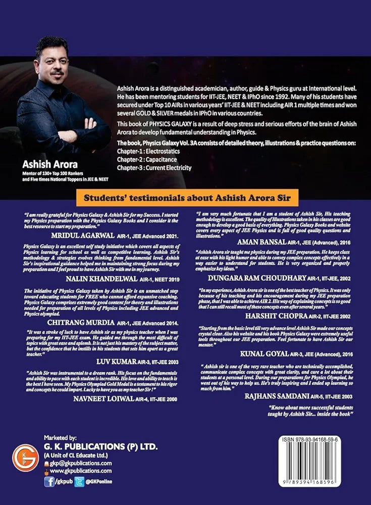 GKP Physics Galaxy Volume 3A - Electrostatics & Current Electricity for JEE (Main & Advanced) and Physics Olympiad | 3rd edition | by Ashish Arora